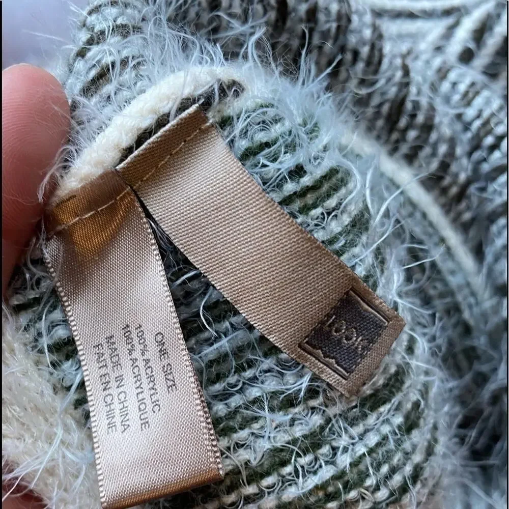 Look Women's Green and Tan Striped Infinity Scarf - OS